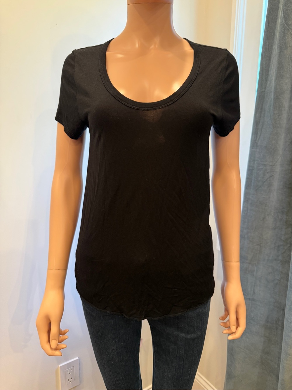 Topshop Black Scoop Neck Short Sleeve Tee